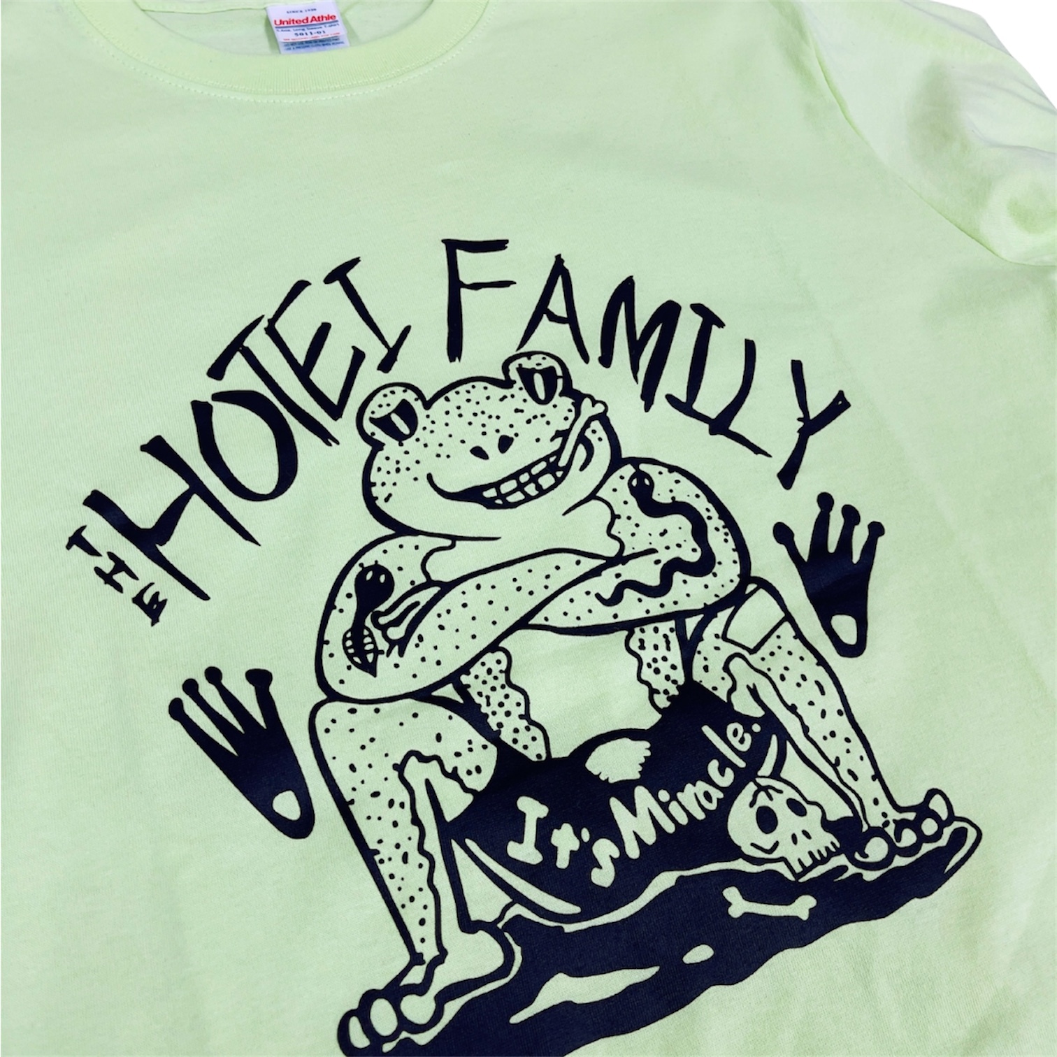 『奇跡かな』ロングスリーブTシャツ　ミルキーライム