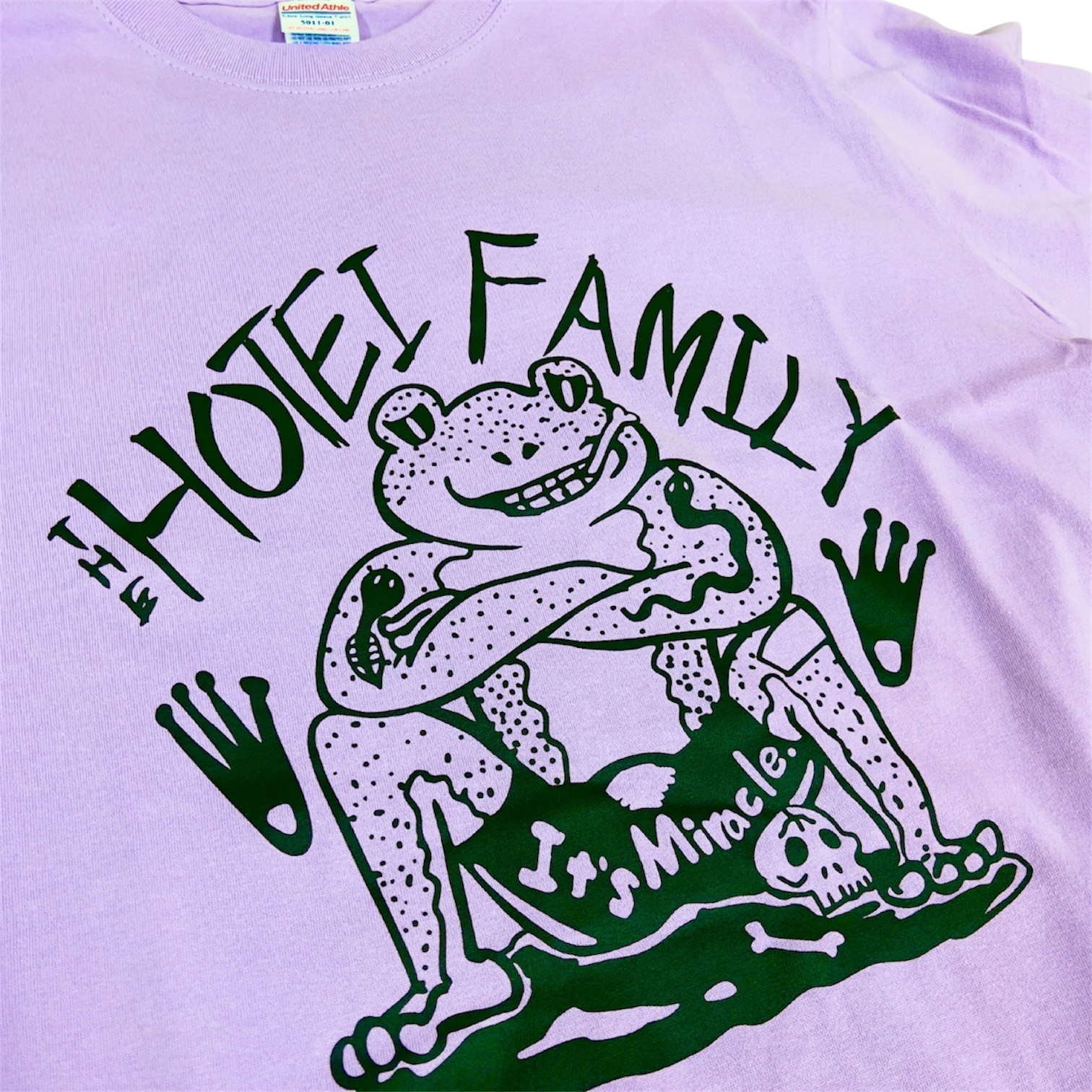 『奇跡かな』ロングスリーブTシャツ　ライトパープル